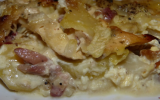 Gratin de pommes de terre, chou fleur et poulet à la tartiflette