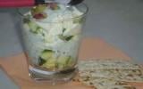 Verrine de courgettes au fromage blanc et pistaches