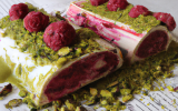 Bûche framboises-Pistache