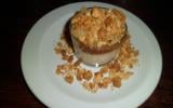 Verrine crumble amandes creme pralinoise compotée de poires panna cotta vanille