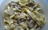 Tagliatelles maison à la crème et champignons