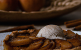 Tarte fine aux pommes, glace cannelle