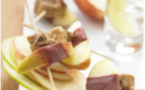 Brochettes de pommes, figues et magret de canard