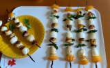 Brochettes de St-Jacques à l'ail et au lait de coco