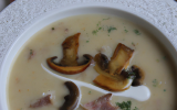 Velouté de champignons au gingembre et jambon de canard