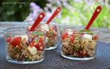 Salade de quinoa et boulgour aux baies de goji, feta, oignon rouge et citron