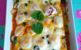 Lasagnes froides aux fruits de mer avec fromage aux herbes