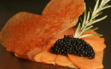 Cœur craquant de carottes de sable et caviar d'Aquitaine