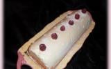 Bûche au chocolat blanc et framboises