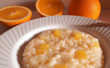 Riz au lait, orange et sablé breton