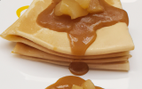 Crèpes aux poires sauce caramel