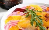 Carpaccio de haddock et betteraves aux œœufs de saumon