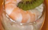 Verrine de crevettes, crabe et kiwi