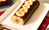 Bûche de Noël au sirop d'érable et à la banane