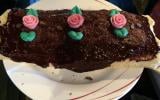 Bûche à la crème de cerise glacée au chocolat noir sans gluten ni caséine