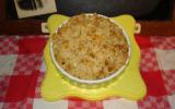 Crumble saumon fondue de poireaux au roquefort