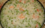 Risotto aux petits pois et au crevettes