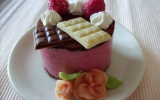 Entremets individuels chocolat-framboises