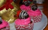 Cupcake choco/fraise et son cœur de fraise