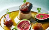 Emulsion de foie gras et dés de figues aux boukha