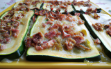 Lasagnes de courgettes et petits lardons