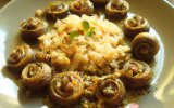 Escargots de Bourgogne au risotto de blé