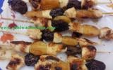 Brochettes de poulets aux fruits secs