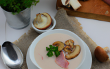 Velouté de champignons au jambon