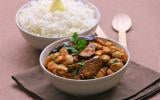 Haricots Tarbais à l'indienne aux aubergines et riz Basmati au citron par Silvia Santucci