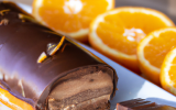 Bûche au chocolat, à l'orange et au grand marnier