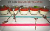 Panna cotta mozzarella, basilic et son coulis de tomates