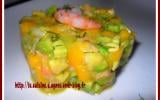 Tartare de crevettes mangue et avocats