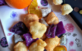 Beignets de lotte Bretonne en trio d'agrumes confits, croquants d'artichauts violets