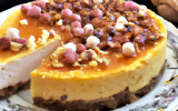 Cheese cake au chèvre frais, noisettes et chiffonnade de jambon cru