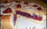 Tourte fondante aux framboises et aux poires