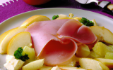 Salade de fromage, pommes, jambon