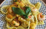 Tagliatelle aux crevettes et champignons