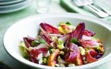 Salade de Valençay, nectarines grillées et jambon de Parme