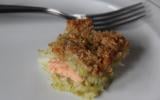 Crumble de courgettes, pommes et saumon