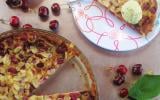 Clafoutis aux cerises au subtil parfum de pistache et sa glace à la pistache