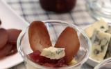 Verrine de polenta à la fourme d'ambert et son chutney poire