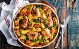 Poulet aux pommes de terre et carottes rôties et petits pois, cocotte de légumes primeurs, nuggets de chou-fleur… Votre menu healthy de la semaine du 9 au 13 mai par 750green