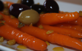 Carottes au miel et olives