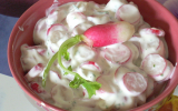 Salade de radis roses aux herbes fraîches