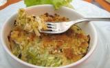 Crumble de poireaux au fromages, lard et noix