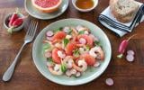 Salade de pomelo, crevettes et radis