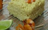 Risotto exotique et ses brochettes de crevettes