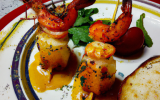 Brochette de gambas aux Grenailles