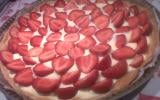 Tarte aux fraises sur son lit de crème patissière