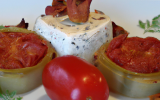 Fondant de chèvre à l'artichaut et à la tomate confite en terrine